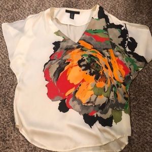 Kenneth Cole XS silk blouse cold shoulder